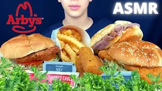 ASMR 😋🍔🍟 ARBY'S CRISPY CHICKEN, CRISPY FISH, BEEF & CHEDDAR SANDWICHES, CHEESY STICKS | A.E ASMR