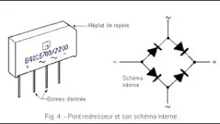 comment brancher le pont de diode in put 220v output 12v
