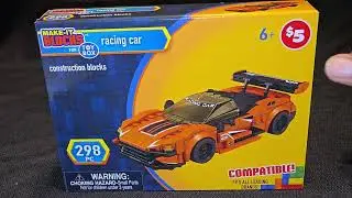 Make It Blocks-Racing Car-Orange-From Dollar Tree! Build & Review