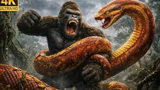 GIANT APE vs TITAN SNAKE | 200-Meter Jungle Battle &ndash; Extreme Survival Fight in 4K