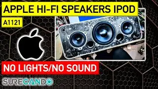 Apple A1121 iPod Hi-Fi Speaker Dock Not Turning on Fixed White Tear Down Disassembly Power Supply