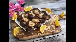 Marzipan Plätzchen mit Orange und Schokolade