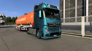 🚚 ACTROS BLUETECH MP5 | FELDBINDER SILO DELIVERY THROUGH GREECE (ORIGINAL SOUND + AIRBRAKE ASMR) 🇬🇷✨