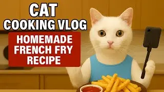 Cat Cooking Vlog |Homemade French Fries Recipe🍟🐱CookingCat#FoodVlog #YouTubeShorts#animalcharacters