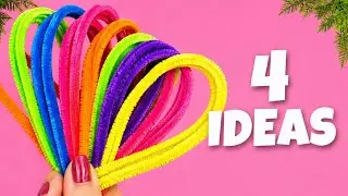 4 IDEAS DIY ✨ Pipe Cleaner Crafts Easy Chenille Stems Decorations Ideas 