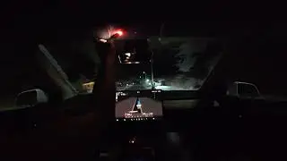 Tesla FSD Night Drive to the High School to Pick Up My Brother