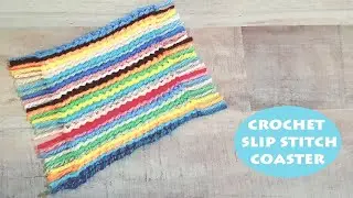 How to crochet a slip stitch coaster/hot pad? | Scrap yarn crochet | Crochet With Samra