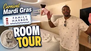 Carnival Mardi Gras Family Harbor Room Tour (Family of 4)