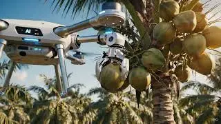 Harvesting the Coconut 🥥using AI #coimbatore #ai #trending #viral #technology #farming #agriculture 