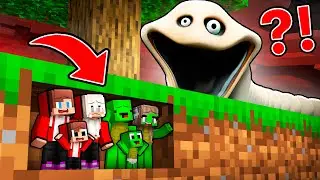 JJ and Mikey Family Use TINY MOD to Prank ROBLOX HUNGRY WORM in Minecraft! (Maizen)