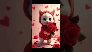 Dinka Chika... Paws of Love: The Dancing Valentine Kitten 💖🐾#Shorts #kitten #cute #dance #catlover