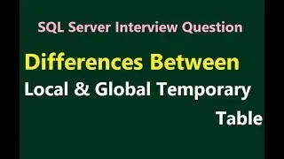 Difference between Local and Global temporary table in SQL Server || SQL Interview Question