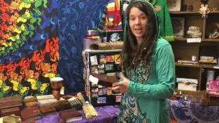 Laura Frontierro in her shop Moon Goddess in Amherst