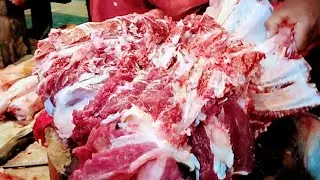 Village meat market, Best butcher amazing show, beef cutting skills