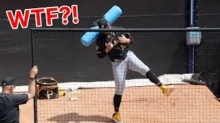 Ever see a pitcher warm up like THIS?! (Paul Skenes at Steinbrenner Field)