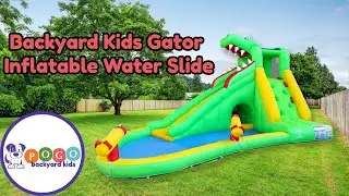 Backyard Kids Gator Inflatable Water Slide | Pogo Bounce House