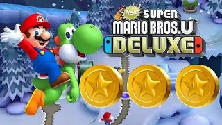 Frosted Glacier-1 Spinning Star Sky | 3/3 Star Coins | NEW Super Mario Bros U Deluxe