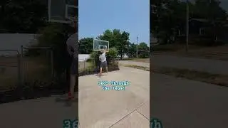 40 Year old does a 360&deg; through the legs and dunks! #360dunk #dunk #slamdunk #hoops #basketball #wow