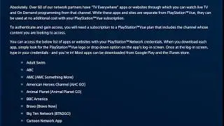 PSVue Account to use on these Channels to watch