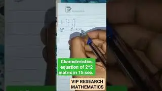 Short trick of characteristics equation of 2*2 matrix