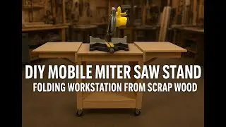 DIY Mobile Miter Saw Stand | Folding Workstation From Scrap Wood