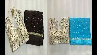 Viscose Pure Georgette Saree With Satin Border & Readymade Blouse || Weightless Georgette Saree