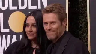 Willem Dafoe & Giada Colagrande Golden Globe Awards Fashion Arrivals (2018) | ScreenSlam