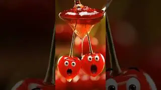 Cherry Panic 🍒😨 #CherryPanic #FunnyFruit #4KRealism
