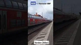 Abfahrt RE8 ➡️ Hannover HBF mit Lichtgru&szlig; in Verden (Aller) #regionalexpress #dosto #br146 #verden v