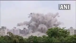 Noida&rsquo;s supertech twin tower demolition video : 29-Aug-2022 : Video 3 ; Credit ANI News