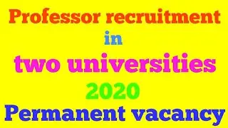 Assistant professor recruitment 2020