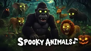 Spooky Safari Animal Sounds 👻🦁 | Fun & Silly Animal Sounds Song for Kids