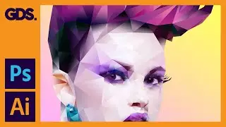 Полигональный портрет | Эффект градиента в Adobe Photoshop с Illustrator