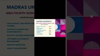 MBA Fourth Semester l Hospital Management