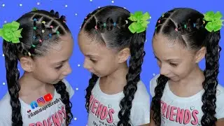 Como fazer penteado infantil rápido e fácil com liguinhas