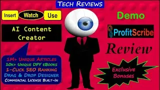 ProfitScribe Review, Bonuses, Demo: Create 100% Unique Content With The Push Of A Button