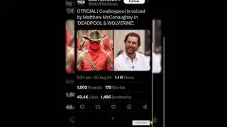 OFFICIAL | Cowboypool is voiced by Matthew McConaughey in 'DEADPOOL & WOLVERINE