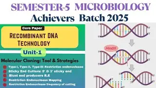 Semester-5 | RDT| Type-II Restriction Endonuclease | Blunt & Sticky end cutters| Restriction Mapping