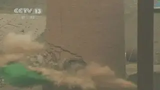 China: Steel mill chimneys explode in demolition