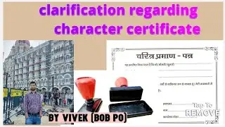 Clarification regarding character certificate ✌️