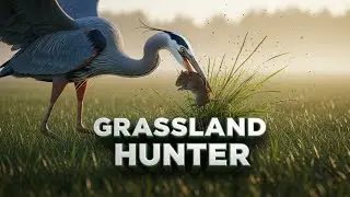 Grassland Predator  | Blue Heron&rsquo;s Precision Hunt in the Wild