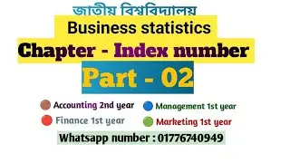 Index number || part- 02 || Business statistics 