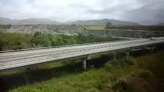 Crossing over the X road and rail bridge over the Awatere river