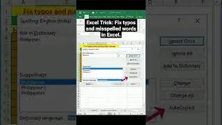 Excel Trick: Fix typos and misspelled words in Excel.