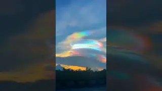 Rainbow cloud. Real rainbow in the sky. Relaxation and meditation. Sleep music. Sky. Magical nature.