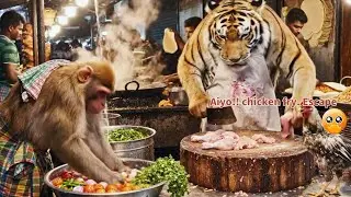 Monkey Master Chef Street Hotel | Funny Animal Cooking | South Indian Food Comedy | The Hub AYW