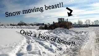Plowing over a foot of snow in RV Shipyards!!