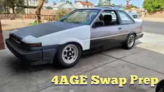 The AE86 gets some more prep work for the 4AGE swap.