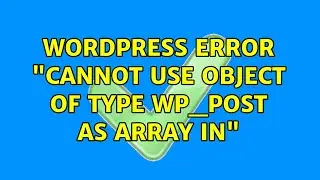 Wordpress: Error : 