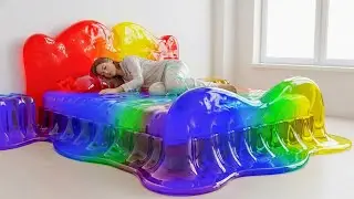 Which Rainbow Melting Jelly Bed Would You Choose? 🌈🍮✨ | Ultimate Oddly Satisfying AI ASMR